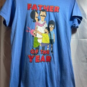 Bob’s Burgers “Father of the Year” Graphic Tee Blue – Size Small